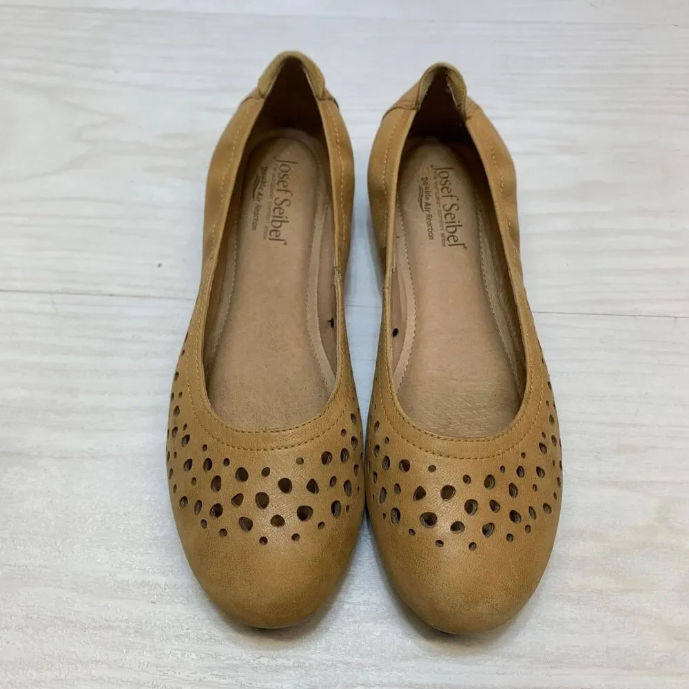 Josef Seibel Ballet Flat Shoes Women 39 / 8 Brown Leather‎ Pippa Comfort Loafer